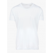 Ikks - Tee-shirt col rond en coton mélangé - Taille L - Blanc