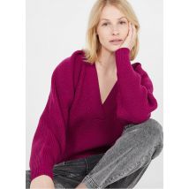 Iro - Korte - merinowollen trui met v-hals - M Maat - Prune