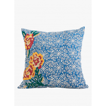 Jamini - Funda de cojín de algodón con estampado floral (40x40cm) - Talla única - Azul
