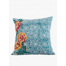 Jamini - Housse de coussin 40x40 cm motif fleuri en coton - Taille Unique - Vert