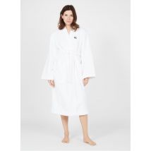 Karl Lagerfeld - Peignoir col ouvert logo brodé en coton bio mélangé - Taille M - Blanc