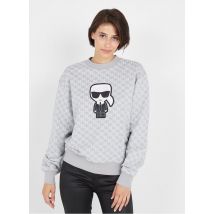 Karl Lagerfeld - Sweat col rond sérigraphié en coton mélangé - Taille L - Gris