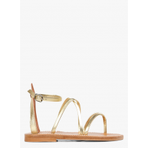 K Jacques - Platte - leren sandalen - 38 Maat - Goudkleurige