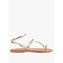 K Jacques - Platte - glanzende leren sandalen - 40 Maat - Beige