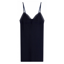 Le Slip Francais - Camisón de mezcla de lyocell con cuello de pico - Talla 40 - Azul