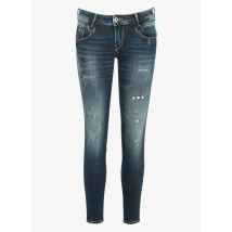 Le Temps Des Cerises - Push-up-slimfit-jeans in 7/8-länge und destroyed-look - Größe 31 - Blau
