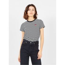 Levi's - Camiseta de algodón a rayas con cuello redondo - Talla L - Negro