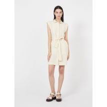 Liu Jo - Short lyocell and linen dress with classic collar - 48 Size - Beige