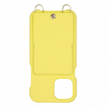 Louvini Paris - Funda para iphone de piel con bolsillo - Talla iPhone 13 Pro Max - Amarillo