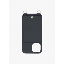 Louvini Paris - Etui pour iphone avec pochette en cuir - Taille iPhone 12 Pro Max - Noir