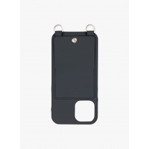 Louvini Paris - Funda para iphone de piel con bolsillo - Talla iPhone 13 - Negro
