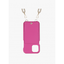 Louvini Paris - Etui pour iphone avec pochette en cuir - Taille iPhone 13 Pro - Rose