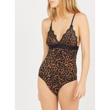 Love Stories - Body de microfibra con bordes de encaje - Talla 2 - Marrón