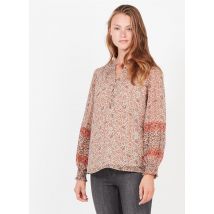 Maison 123 - Round-neck printed crepe top - 36 Size - Pink