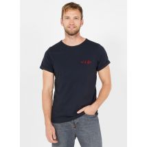 Maison Labiche - Camiseta de algodón orgánico con cuello redondo y bordado out of office - Talla L - Negro