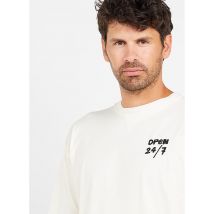 Maison Labiche - Camiseta de algodón orgánico bordada con cuello redondo - Talla M - Blanco