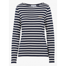 Maison Labiche - Camiseta marinera de algodón con cuello barco y bordado amour - Talla S - Azul