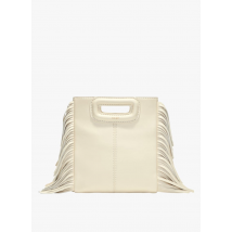 Maje - Petit sac bandoulière à franges en cuir - Taille Unique - Blanc