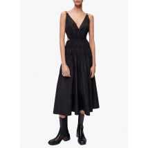 Maje - Halflange jurk met v-hals katoenblend - 40 Maat - Zwart