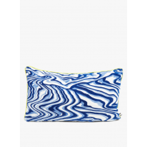 Mapoesie - Funda de cojín 30 x 50 cm con motivo de terciopelo de algodón - Talla 30x50 cm - Azul