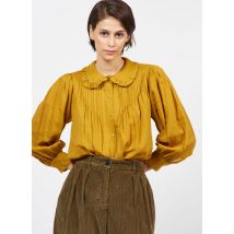 Masscob - Katoenen blouse met klassieke kraag - L Maat - Geel