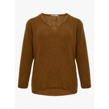 Mat Fashion - Pull Col V en maille - Taille 46-48 - Marron