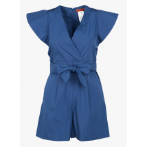 Max&co. - Combi short Col V en coton - Taille 40 - Bleu