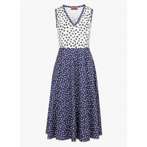 Max&co. - Robe midi Col V imprimé à pois - Taille L - Noir
