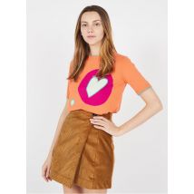 Max&co. - Top de cuello redondo con motivos - Talla M - Naranja