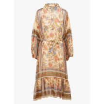 Mes Demoiselles - Halflange jurk met klassieke kraag - bloemenprint en glansdraad - 36 Maat - Multikleurig