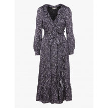 Michael Kors - Robe longue portefeuille imprimé floral en coton - Taille L - Violet