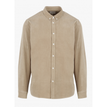 Minimum - Camisa de algodón orgánico con cuello americano - Talla XL - Beige