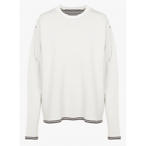 Mm6 Maison Margiela - Gestreepte - katoenen sweater met ronde hals - S Maat - Wit