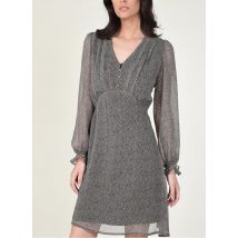 Molly Bracken - Korte jurk van voile met v-hals en print - M Maat - Zwart