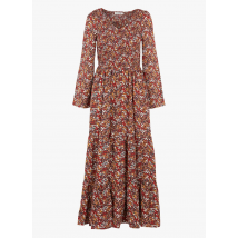 Molly Bracken - Lange jurk met v-hals en bloemenprint - S Maat - Multikleurig