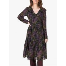Molly Bracken - Bedrucktes midikleid mit v-ausschnitt - Größe L - Schwarz