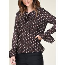 Molly Bracken - Asymmetrische top met v-hals en print - M Maat - Bruin