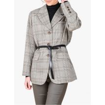 Molly Bracken - Geruit jasje met reverskraag - S Maat - Beige