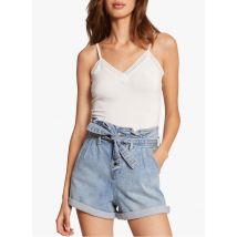 Morgan - Camiseta de tirantes con cuello de pico - Talla M - Blanco