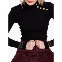 Morgan - Jersey de cuello alto con 5 botones - Talla S - Negro