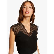 Morgan - Top à manches courtes en dentelle - Taille XS - Noir