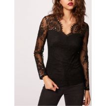 Morgan - Top Col V à dentelle - Taille XL - Noir