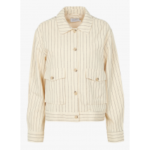 Moss Copenhagen - Gestreepte blouse met klassieke kraag - linnen/katoenblend - S Maat - Gestreepte