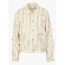 Moss Copenhagen - Gestreepte blouse met klassieke kraag - linnen/katoenblend - S Maat - Gestreepte