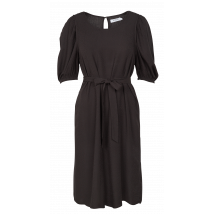 Moss Copenhagen - Vestido corto con cuello redondo y cinturón con textura - Talla M - Negro