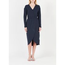 Moss Copenhagen - Halflange - fijngebreide jurk met v-hals - S Maat - Blauw