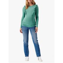 Noppies - Zwangerschapstop met lange mouw en volants - XL Maat - Groen