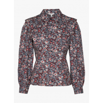 Object - Camisa de algodón orgánico con cuello clásico y estampado floral - Talla 36 - Azul