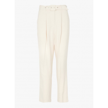 Object - Gerade geschnittene hose aus viskose und leinen mit gürtel - Größe 36 - Beige