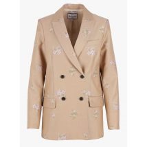 Paul And Joe - Jacquard-jasje met bloemmotief - reverskraag - dubbele knoopsluiting - 34 Maat - Beige